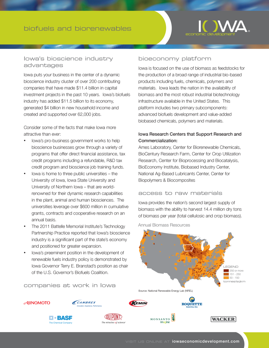Iowa industry reports support leadership position