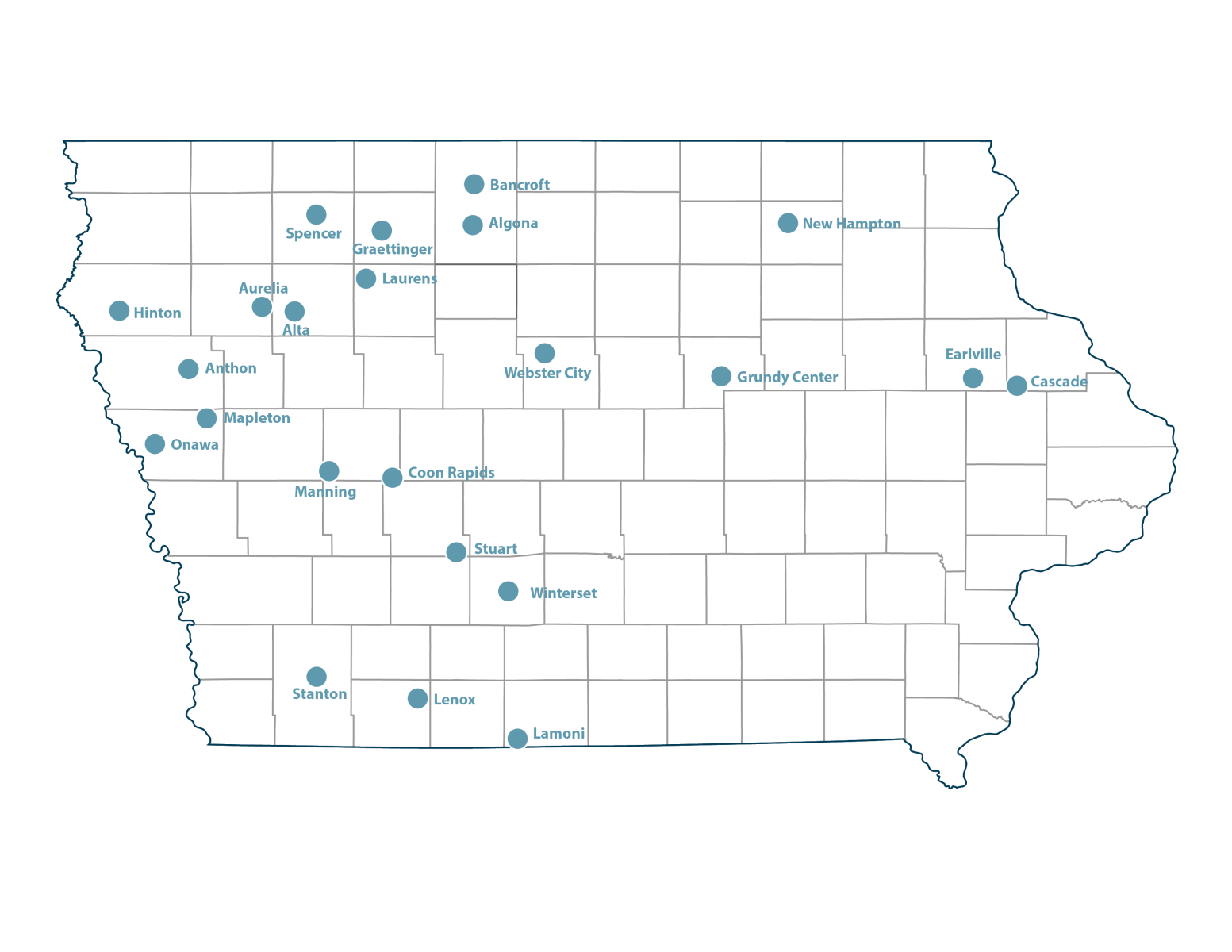 IADG Municipal Utility Member Map